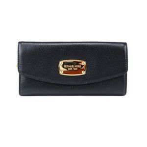 NWT Michael Kors Jet Set Leather Flap Envelope Black